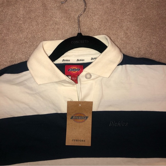 Brand New Dickies Striped Long-Sleeve Polo Shirt with Original Tag - Picture 2 of 4